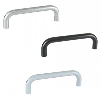 Poignée étrier aluminium, ronde, alésée