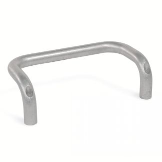 Poignée étrier coudée, aluminium, alésée, Mate