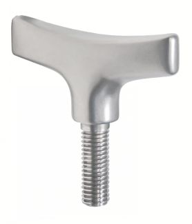 Poignée en T inox 316, à tige filetée, Mat