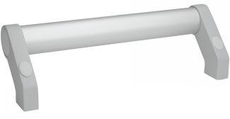 Poignée tubulaire, Alésée, anodisé support gris