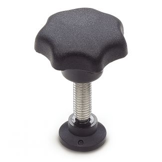 Bouton &eacute;toile &agrave; tige filet&eacute;e &agrave; bille, avec patin