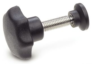 Bouton &eacute;toile &agrave; tige filet&eacute;e &agrave; bille, avec patin