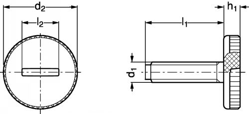 Vis molet&eacute;e plate, technopolym&egrave;re - Sch&eacute;ma