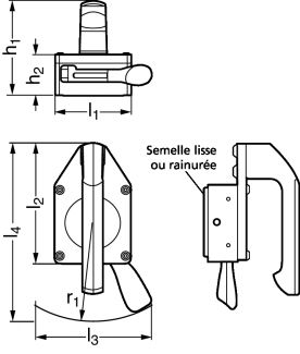 Aimant de levage à poignée, pour levage manuel - Schéma