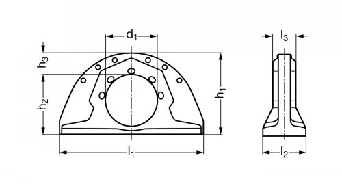 Anneau de levage à souder, acier ou inox - Schéma