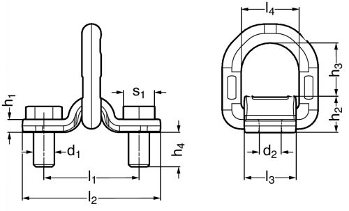 Anneau de levage articulé à paliers - Schéma
