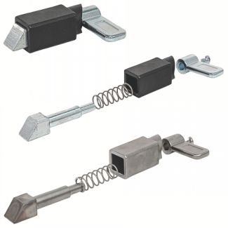 Verrou à ressort de rappel avec dispositif de blocage, à souder, Acier, biseau en haut