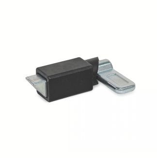 Verrou à ressort de rappel avec dispositif de blocage, à souder, Acier, biseau en bas