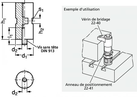 Entretoise pour v&eacute;rin de bridage - Sch&eacute;ma