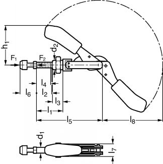 Sauterelle tige coulissante antistatique - Schéma