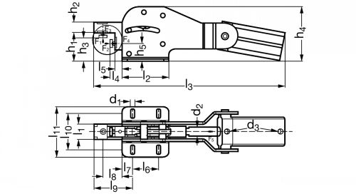 Sauterelle combin&eacute;e, pneumatique  - Sch&eacute;ma