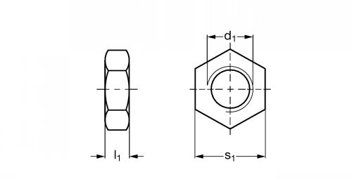 Ecrou hexagonal bas - Schéma