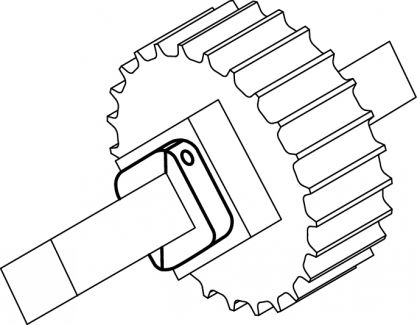 Bague d'arr&ecirc;t carr&eacute;e, fendue double, technopolym&egrave;re - Exemple d'utilisation