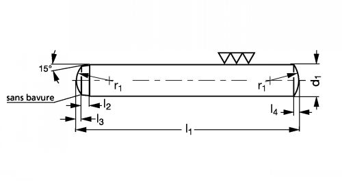 Goupille cylindrique acier - Sch&eacute;ma