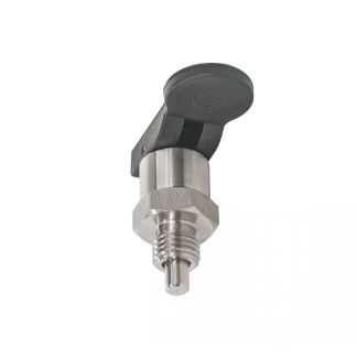 Doigt d'indexage avec levier, Avec dispositif de blocage, inox