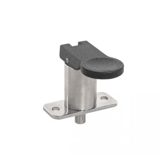 Doigt d'indexage avec levier et embase, inox, Avec dispositif de blocage, levier perpendiculaire