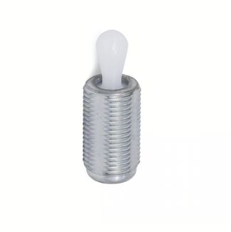 Poussoir &agrave; pression lat&eacute;rale filet&eacute;, t&ecirc;te plastique, Sans joint