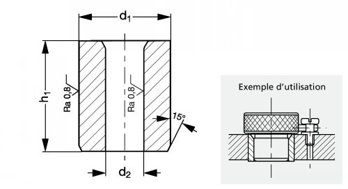 Canon de perçage fixe, inox - Schéma