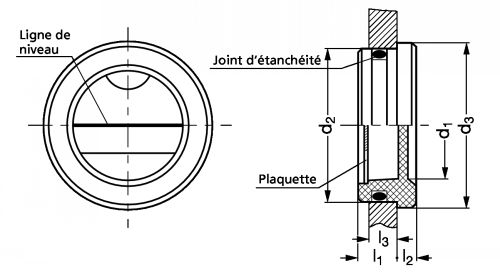 Indicateur de niveau d'huile polycarbonate- Schéma