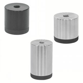 Pied avec semelle caoutchouc, Aluminium, h1 = d1