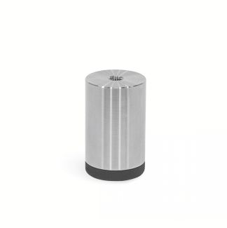 Pied avec semelle caoutchouc, Inox, h1 > d1