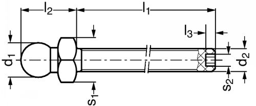 Rotule &agrave; tige filet&eacute;e technopolym&egrave;re bleu d&eacute;tectable - Sch&eacute;ma