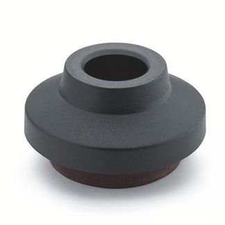 Base à rotule pour pied articulé, technopolymère, avec disque antivibratoire