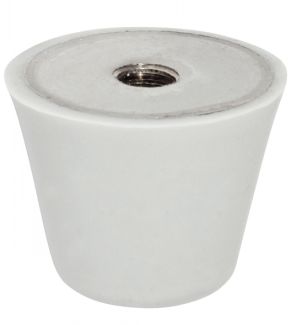 Butée silicone conique, taraudée, inox, 55 Shore, Gris