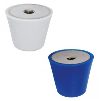 Butée silicone conique, taraudée, inox, 55 Shore