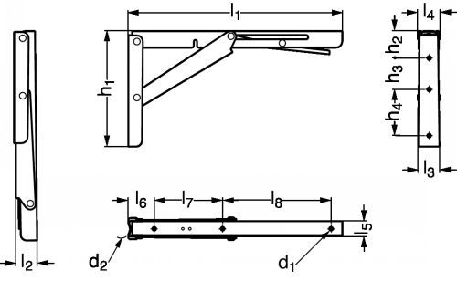Equerre repliable inox - Sch&eacute;ma