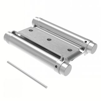 Charni&egrave;re &agrave; ressort r&eacute;glable, double action, inox