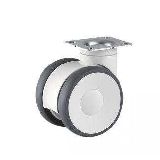 Roulette pour meuble pivotante, &agrave; platine, Sans frein