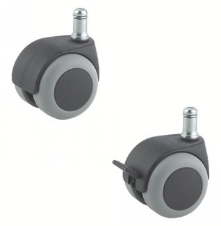 Roulette pour meuble pivotante, &agrave; tige &agrave; clips