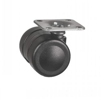 Roulette pour meuble pivotante, &agrave; platine, Sans frein