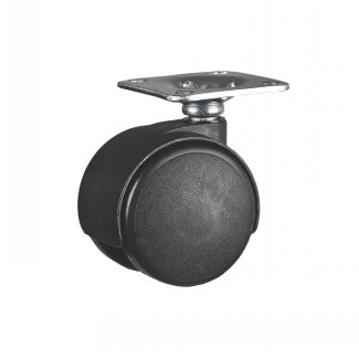 Roulette pour meuble pivotante, &agrave; platine, Sans frein