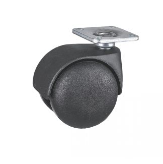 Roulette pour meuble pivotante, &agrave; platine, Sans frein