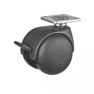 Roulette pour meuble pivotante, &agrave; platine, Avec frein