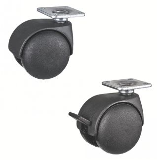 Roulette pour meuble pivotante, &agrave; platine