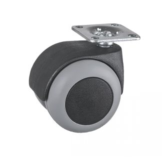 Roulette pour meuble pivotante, &agrave; platine, Sans frein