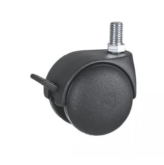 Roulette pour meuble pivotante, &agrave; tige filet&eacute;e, Avec frein