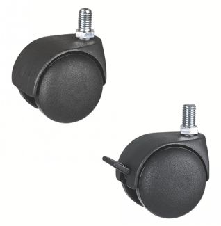 Roulette pour meuble pivotante, &agrave; tige filet&eacute;e