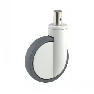 Roulette m&eacute;dicale pivotante, &agrave; tige, Sans blocage