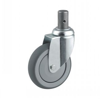 Roulette m&eacute;dicale pivotante, &agrave; tige, Sans blocage