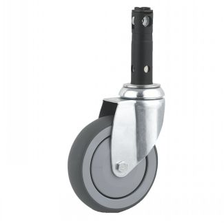 Roulette m&eacute;dicale pivotante, &agrave; tige, Avec blocage