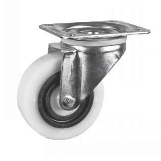 Roulette charge moyenne &agrave; platine, Pivotante, sans frein