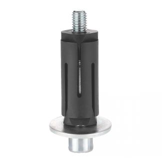 Fixation expansible inox, pour roulette &agrave; trou central, Pour tube rond