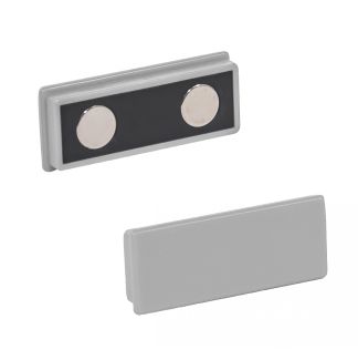 Aimant plat rectangulaire, plastique, Gris