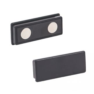 Aimant plat rectangulaire, plastique, Noir