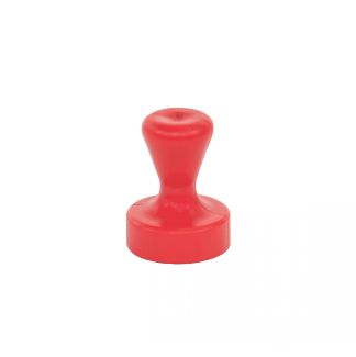 Aimant plat avec poign&eacute;e plastique, Avec oeillet, rouge