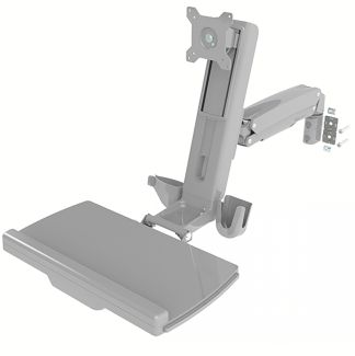 Support d'écran inclinable et pivotant, à bras simple et support pour clavier et souris